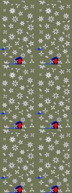 Raster deseni. Botanik çizim kalıbı. Suluboya etkisi. Organik elementler.