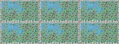 Kusursuz. Raster illüstrasyonu. Kumaş, kağıt, ambalaj kâğıdı ve duvar kağıdı tasarımı için harika bir arka plan. Egzotik hayvanlar. Yeşil ve mavi kelebekler.