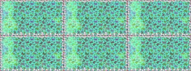 Mavi ve yeşil renkli şirin kelebek deseni. Tekstil, duvar kâğıtları, web sayfası arkaplanları ve yüzey dokuları için mükemmel. Tropikal temalı kelebek deseni. Raster illüstrasyonu.