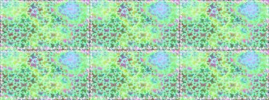 Tekstil, kumaş, baskı ve davetiye geçmişi. Kelebeklerle kusursuz desen. Mavi ve yeşil renkli bir resim. Raster..