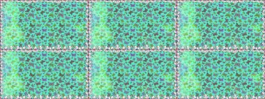 Mavi ve yeşil renkli şirin kelebek deseni. Tekstil, duvar kâğıtları, web sayfası arkaplanları ve yüzey dokuları için mükemmel. Tropikal temalı kelebek deseni. Raster illüstrasyonu.