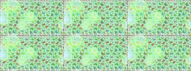 Kumaş, Tekstil, Baskı ve Davetiye için arka plan. Tarafsız ve yeşil arka planda kelebek deseni var. Raster illüstrasyonu.