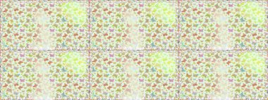 Parmak izi dokuları için sevimli kelebek deseni. Raster illüstrasyonu. Tarafsız ve bej rengi kelebekler. Giysi tasarımı için dekor arkaplanı.