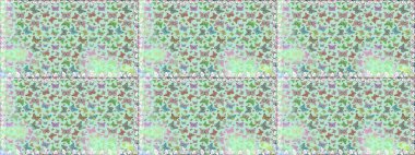 Raster illüstrasyonu. Farklı renkte kelebeklerden kusursuz. Tasarım için Raster Kelebekleri. Fantezi renkli resimler koleksiyonu. Giysi biçimi için tarafsız ve gri arkaplan dekorasyonu.