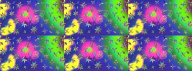 Mavi renklerde. Raster illüstrasyonu. Mavi renkte mavi papatya deseni.