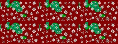 Raster illüstrasyonundaki çiçek desenli çizim. Kırmızı renkte çiçekler.