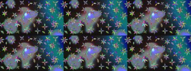 Raster illüstrasyonu. Güzel kumaş deseni. Bahar çiçekli güzel bir çiçek deseni..