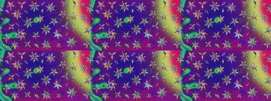 El yapımı çiçek ve bitki koleksiyonu. Raster illüstrasyonu. Şirin karalamalı çiçek desenli çizim. Raster illüstrasyonu. Çizim biçimi menekşe renklerinde.