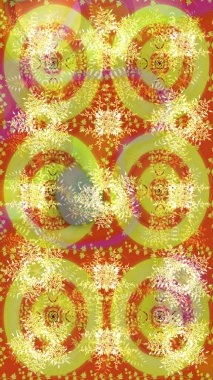 Raster illüstrasyonu. Kar tanesi süsleme deseni. Renkli arka planda izole edilmiş kar tanelerinin düz tasarımı. Kar taneleri deseni. Kar taneleri arkaplanı.