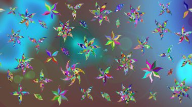 Gömlek, arka plan modelini çiz. Tropik çiçekler. Mavi renkte çiçekler.