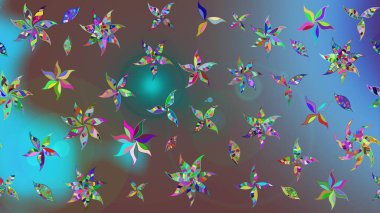 Gömlek, arka plan modelini çiz. Mavi renkli çiçekler. Tropik çiçekler.