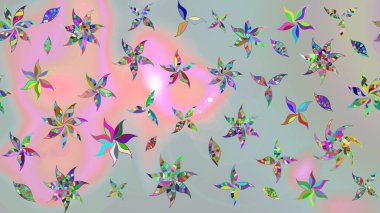 Vadinin gri renkli çiçekleri. Raster çiçek desenleri çiziyor..