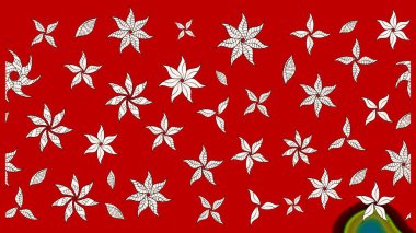 Raster illüstrasyonu. Kırmızı renklerde. Çiçekli güzel suluboya desen.