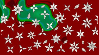 Parlak renkli çiçekli ve kırmızı yapraklı harika bir çiçek deseni. Halk tarzı. Moda baskıları için zarif bir şablon. Modern çiçek arkaplanı.