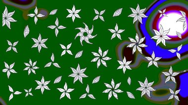 Raster. Yeşil renkte güzel çiçekler, suluboya desenli eskiz deseni, duvar kağıdı, kart veya kumaş için fayanslı..