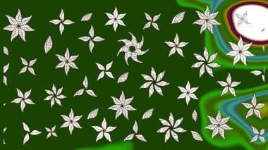 Raster suluboya çiçek deseni, narin çiçekler, yeşil çiçekler, tebrik kartı şablonu. Güzel kumaş deseni.