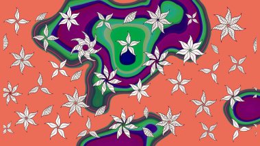 Raster illüstrasyonu. Hoş bir çiçek geçmişi var. Küçük bir çiçekte eskiz deseni. Güzel kumaş deseni.