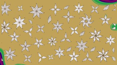 Raster Şirin kumaş deseni. Düz Çiçek Elementleri Tasarımı. Renkli Bahar Teması eskiz kalıbı. Eskiz klasiği.