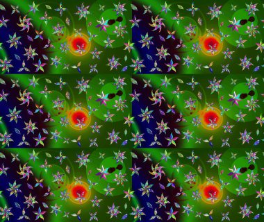 Güzel çiçek deseni. Düz Çiçek Elementleri Tasarımı. Renkli Bahar Teması eskiz kalıbı. Yeşil renkte çiçekler.