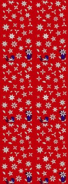 Sevimli çiçek raster deseni. Kırmızı renkte çiçekler. Renkli Bahar Teması eskiz kalıbı. Düz Çiçek Elementleri Tasarımı.