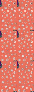 Modern turuncu raster arka plan duvar kağıdı çizimi, klasik çizgili desenli desenli çiçekler, çiçekli süsler. Çiçekli el çizimi çizimi deseni.