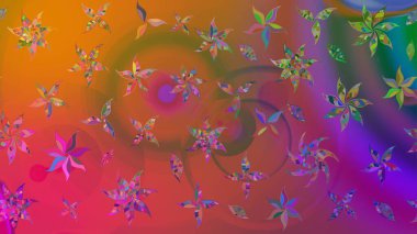 Motley illüstrasyonu. Çiçekli yaz çiçekleri. Moda baskıları için zarif bir şablon. Küçük çiçekte güzel bir desen. Robot resim. Küçük renkli çiçekler..