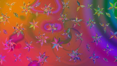 Mor renkli Asya tekstili. Raster illüstrasyonu. Suluboya çiçekli çiçek deseni.