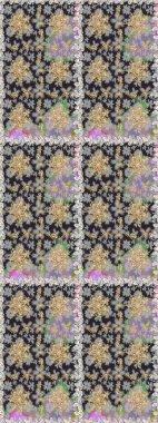 Kusursuz damaske klasik altın desen. Gri renkler ve altın elementler üzerinde altın pürüzsüz desen. Tekrarlayan elementlerle soyut arkaplan oluşturun. Raster illüstrasyonu.