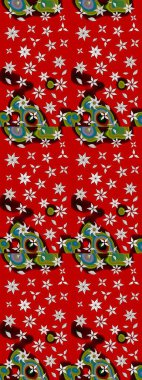 Raster illüstrasyonu. Çizim çiçek deseni duvar kâğıdı olarak kullanılabilir. Kırmızı renkte çiçekler.