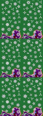 Çiçekli karalama şeklinde Raster çiçek deseni. Nazik, narin çiçek arkaplanı. Yeşil renkte çiçekler.