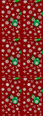 Kırmızı renklerde. Güzel kumaş deseni. Raster illüstrasyonu. Raster illüstrasyonunda çiçek deseni çizimi.