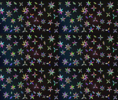 Süslü kumaş deseni. Raster illüstrasyonundaki çiçek desenli çizim. Renkli Bahar Teması eskiz kalıbı. Düz Çiçek Elementleri Tasarımı.