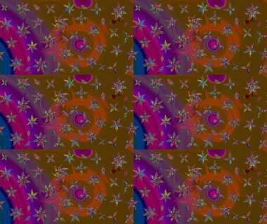 Modaya uygun kumaş deseni. Sevimli çiçek raster deseni. Düz Çiçek Elementleri Tasarımı. Renkli Yaz Teması çizim şablonu.