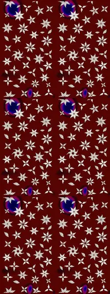 Şirin çiçekli, desenli, kırmızı renkli bir eskiz deseni. Tekstil için suluboya eskiz deseni. El çizimi çiçek çizimi deseni (fayans)).