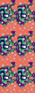 Raster illüstrasyonu. Turuncu renklerde. Çiçekli güzel suluboya desen.