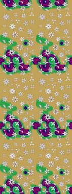 Raster illüstrasyonundaki çiçek desenli çizim. Sarı renkte çiçekler.