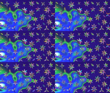 Düz Çiçek Elementleri Tasarımı. Çiçekli eskiz çizimi. Renkli Yaz Temalı eskiz kalıbı. Mavi renkte çiçekler.