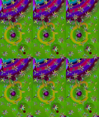 Küçük çiçekteki sevimli çiçek deseni. Yeşil renkte çiçekler.