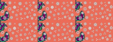 Çiçekli karalama şeklinde Raster çiçek deseni. Nazik, narin çiçek arkaplanı. Turuncu renkte çiçekler.