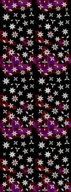 Egzotik çiçekler, botanik olarak parlak, klasik siyah renkler. Klasik tropikal doğal elementlerin suluboya seti. Raster illüstrasyonu.