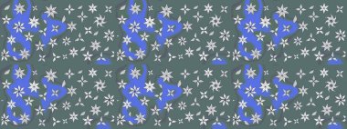 Hint süsü. Raster illüstrasyonu. Çizim kalıbı. Tarafsız renklerde. Renkli süs kenarı. Çiçek duvar kağıdı.