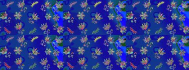 Raster mavisi, yeşil ve mor kar tanelerinden izole edilmiş. Renkli kar taneleri Raster çizimi. Güzel kış süsleri..