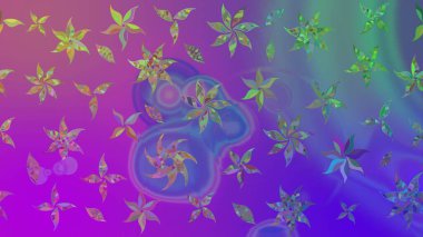 Çiçekli zambakların eskiz geçmişi. Çiçek tasarımı için inanılmaz bir kolaj cenneti tarzı. Parlak çiçekli kolaj çiçekleri mor.