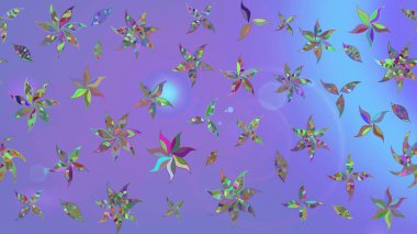 Mor renkli çiçekler. El çizimi çiçekli soyut çizim kalıbı. Raster illüstrasyonu.