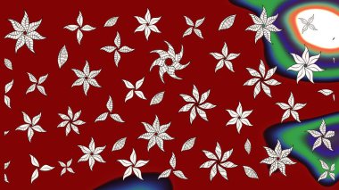 Yumuşak, yaz çiçekli arka plan. Çiçekli karalama şeklinde Raster çiçek deseni. Kırmızı ve nötr renkte çiçekler.