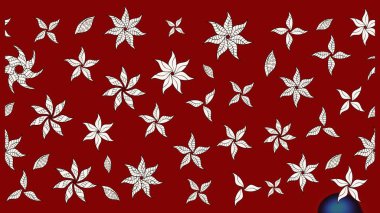 Raster illüstrasyonu. Suluboya stilinde kırmızı ve nötr renklerde. Küçük çiçekli bahar deseni çiz.