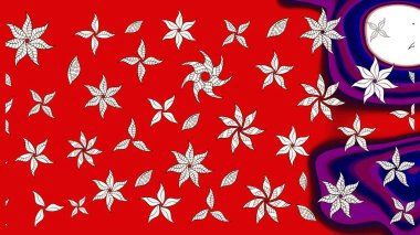 Sanat ilham verici ve nötr tarzda çiçekler ve arka plan bırakır. Raster deseni. Karalama çiçekleri çizim kalıbı. Kırmızı ve nötr el çizimi desen.