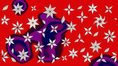 Yapraklı çiçekler ve kırmızı ve nötr renklerde papatya çiçekleri. Eskiz arkaplan modeli. Raster - stok.