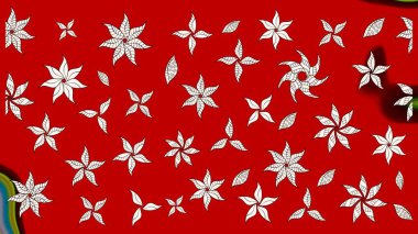 Kırmızı ve nötr renklerde çiçekler. Tropik çiçekler. Gömlek çizimi Arkaplan Deseni.