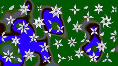 Raster deseni. -yeşil ve mavi çiçekler. Çiçek kolajı. Çiçek arkaplan. Doğa. Çiçek kompozisyonu. Küçük çiçekte güzel desen var..